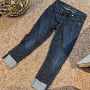 Citizens Of Humanity Dark Blue Cropped Straight Jeans